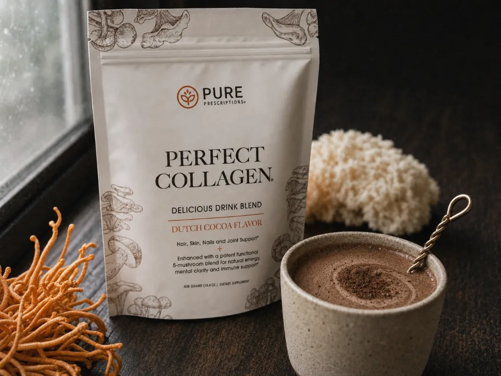 Morning collagen coffee scene