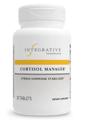Natural cortisol support with sleep-enhancing adaptogens – Cortisol Manager Tablets Integrative Therapeutics