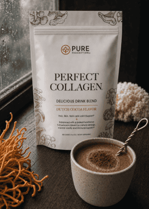 Perfect Collagen Dutch Cocoa Powder Mushroom blend.