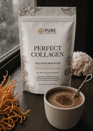 Perfect Collagen Dutch Cocoa Powder Mushroom blend.