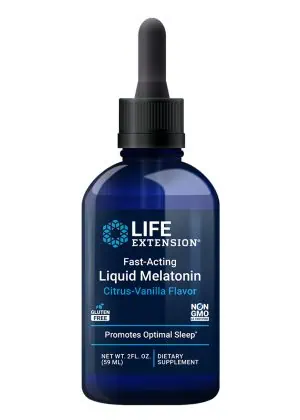 Fast-Acting Liquid Melatonin (Citrus-Vanilla) Promotes optimal sleep, easy liquid delivery, 3 mg