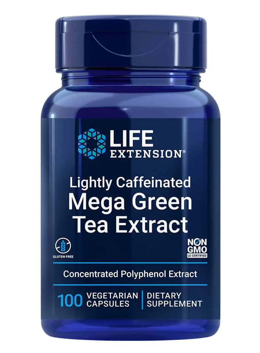 Lightly Caffeinated Mega Green Tea Extract More healthy EGCG polyphenol than several cups of green tea