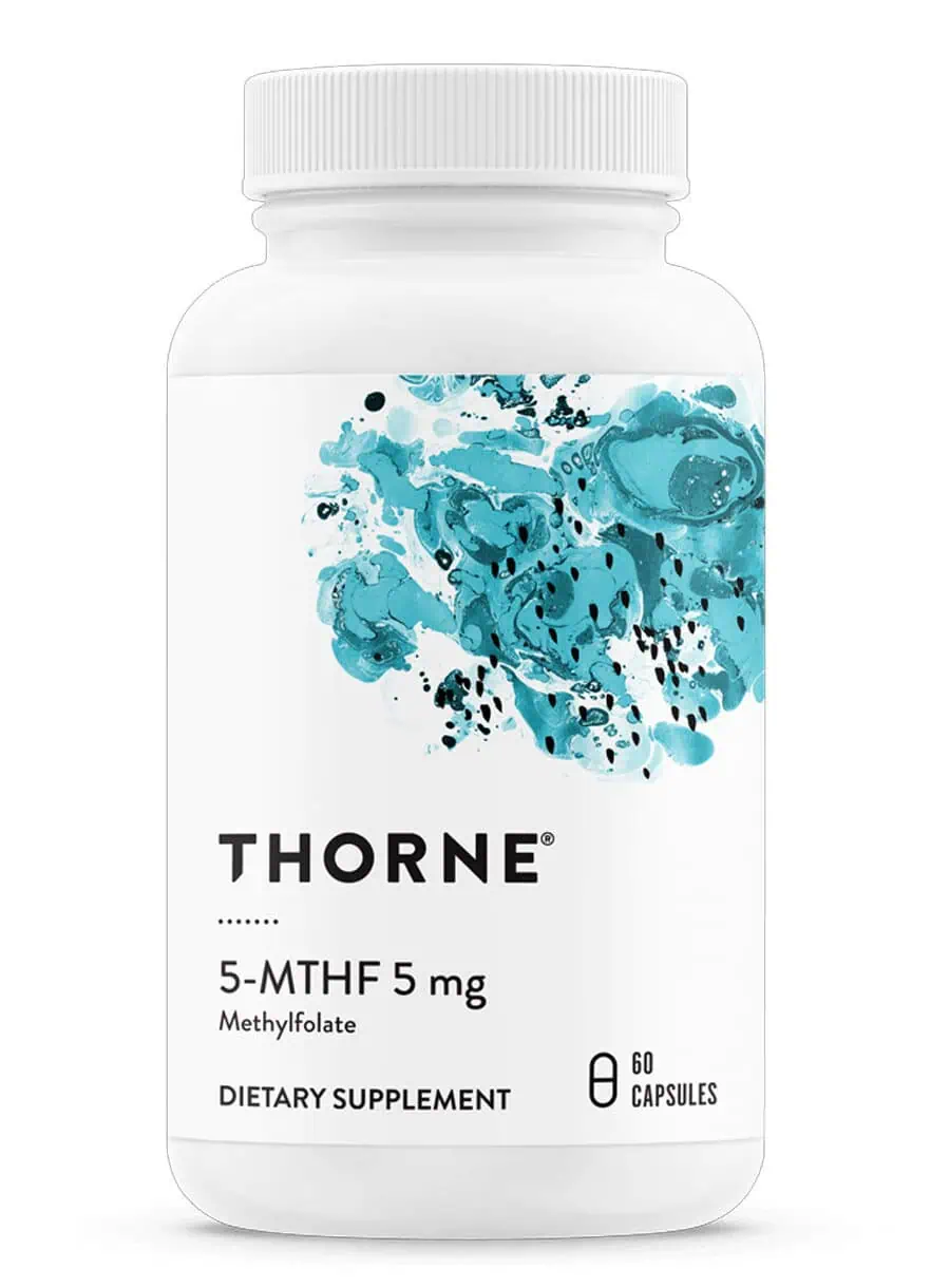 Thorne 5-MTHF - Active 5mg folate supplement for mood, heart, and methylation support.