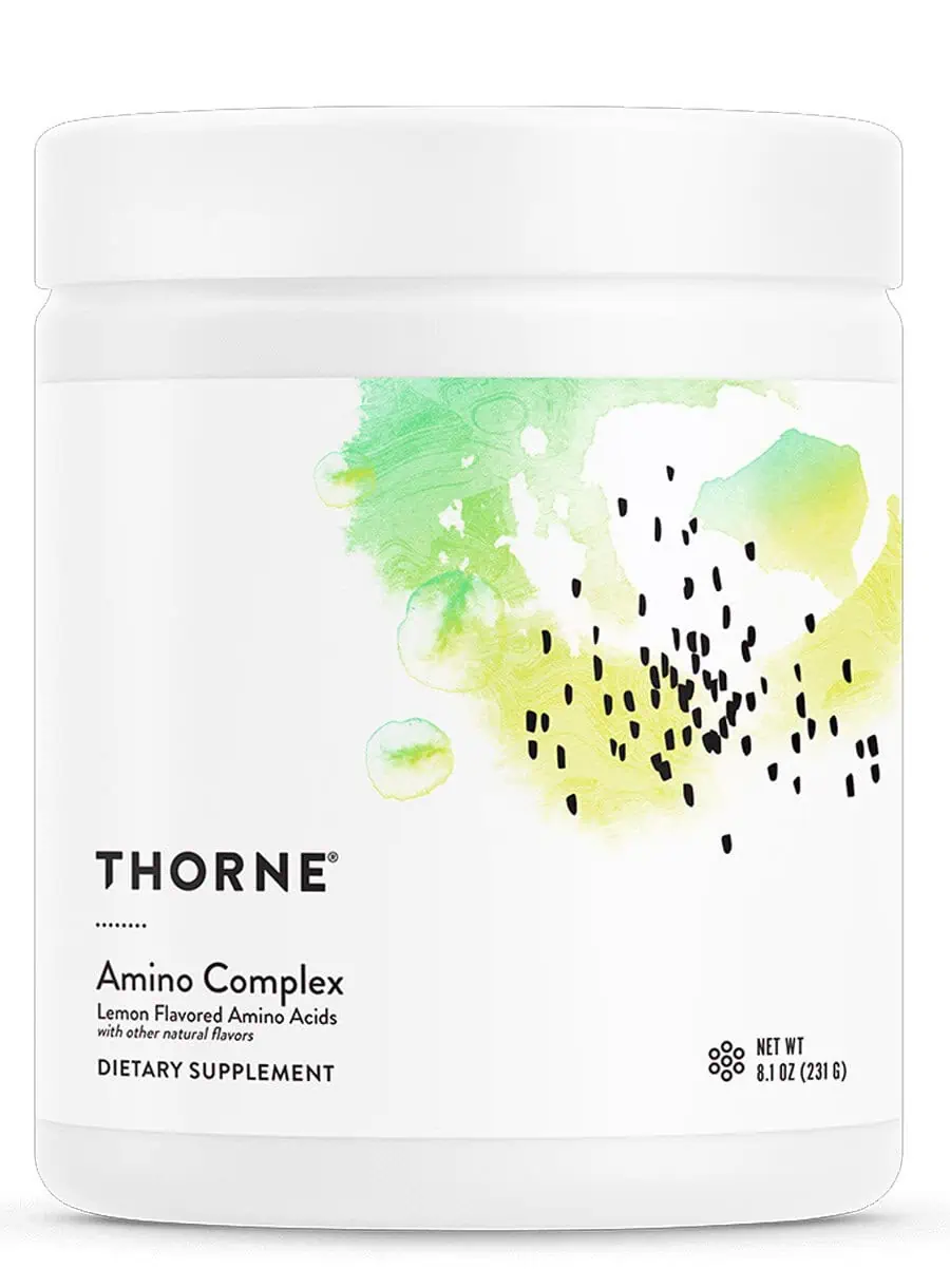 Thorne Amino Complex Lemon - NSF Certified EAA and BCAA powder for muscle recovery and performance.