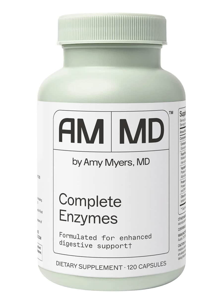 Complete Enzymes Broad-spectrum enzyme blend that helps break down gluten, proteins, carbs, sugars, fats, and more