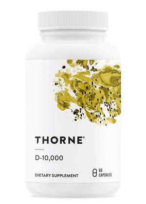 Thorne D-10,000 (60 Capsules) - Vitamin D3 10000 IU supplement for clinical-level immune and bone support.