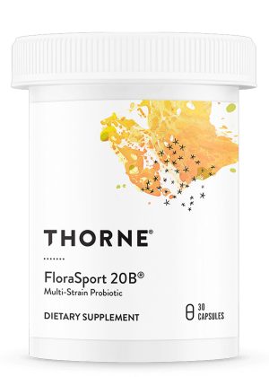 Thorne FloraSport 20B - NSF Certified probiotic for athletic gut health and immune support.