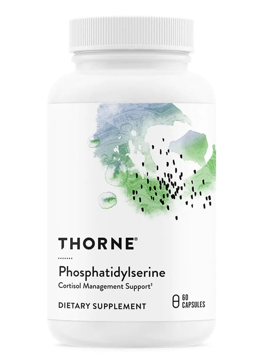 Thorne Phosphatidylserine (60 Capsules) - 100mg supplement for cortisol management, stress, and cognitive support.