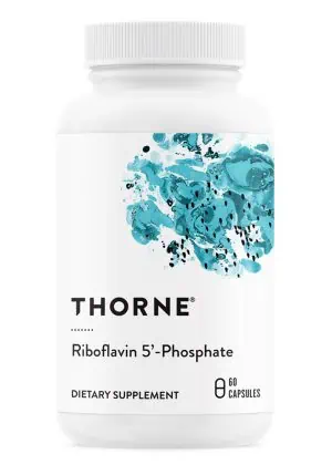 Thorne Riboflavin 5'-Phosphate - Active vitamin B2 (R5P) supplement for energy, metabolism, and cellular support.