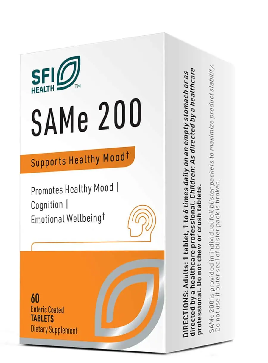 SAMe 200 - 200mg of S-Adenosyl L-Methionine in an enteric-coated tablet for mood, joint, and liver support.