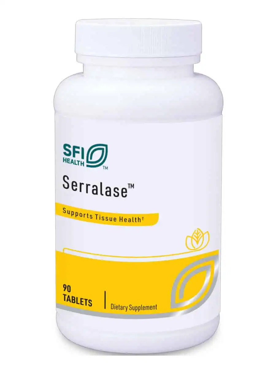 Serralase - A proteolytic enzyme blend with Serratia peptidase, Bromelain, and Papain for tissue repair.