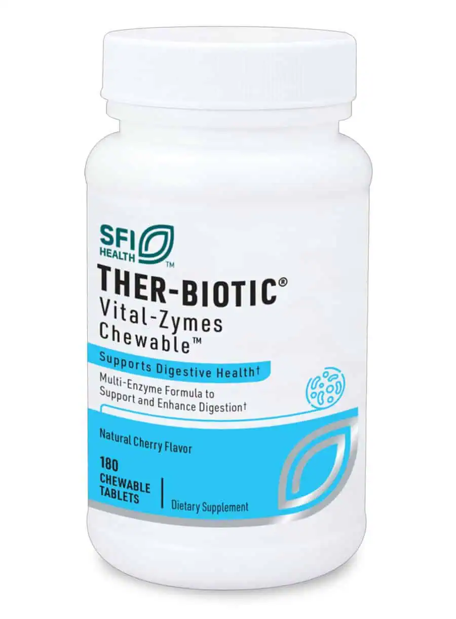 Ther-Biotic Vital-Zymes Chewable - Comprehensive digestive enzyme formula for adults and children.