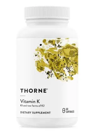 Thorne 3-K Complete (60 Capsules) - Vitamin K1 and K2 (MK-4, MK-7) complex for bone and cardiovascular health.