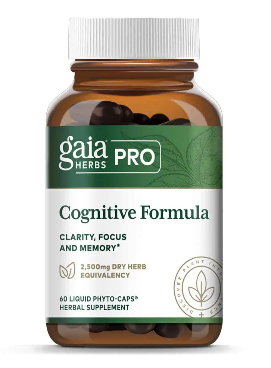 Herbal brain support supplement promoting mental clarity, memory, and cognitive performance with adaptogenic botanicals and antioxidants