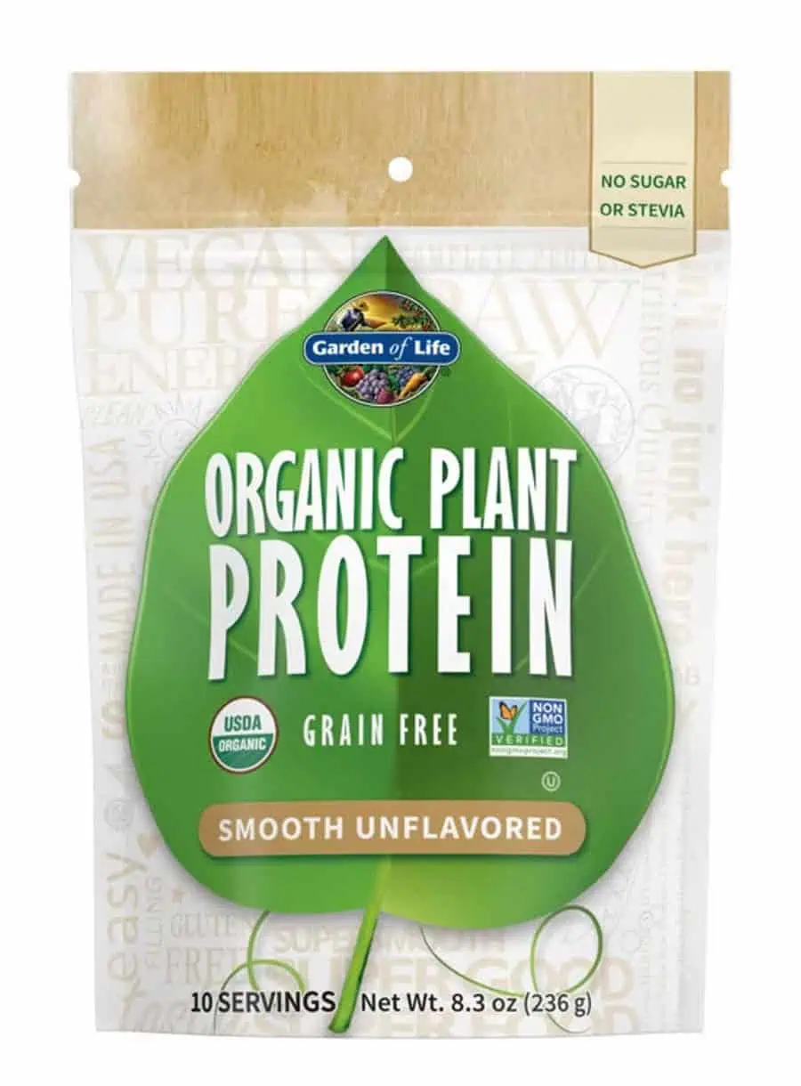 Organic Plant Protein Smooth Unflavored - Live Probiotics and Enzymes Highly Digestible Plant Protein