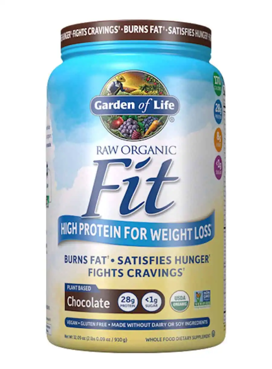 Garden of Life Sport Raw Organic Fit Chocolate protein powder ā USDA Organic vegan meal replacement with 28g plant protein, probiotics, fiber, green coffee bean, and cinnamon