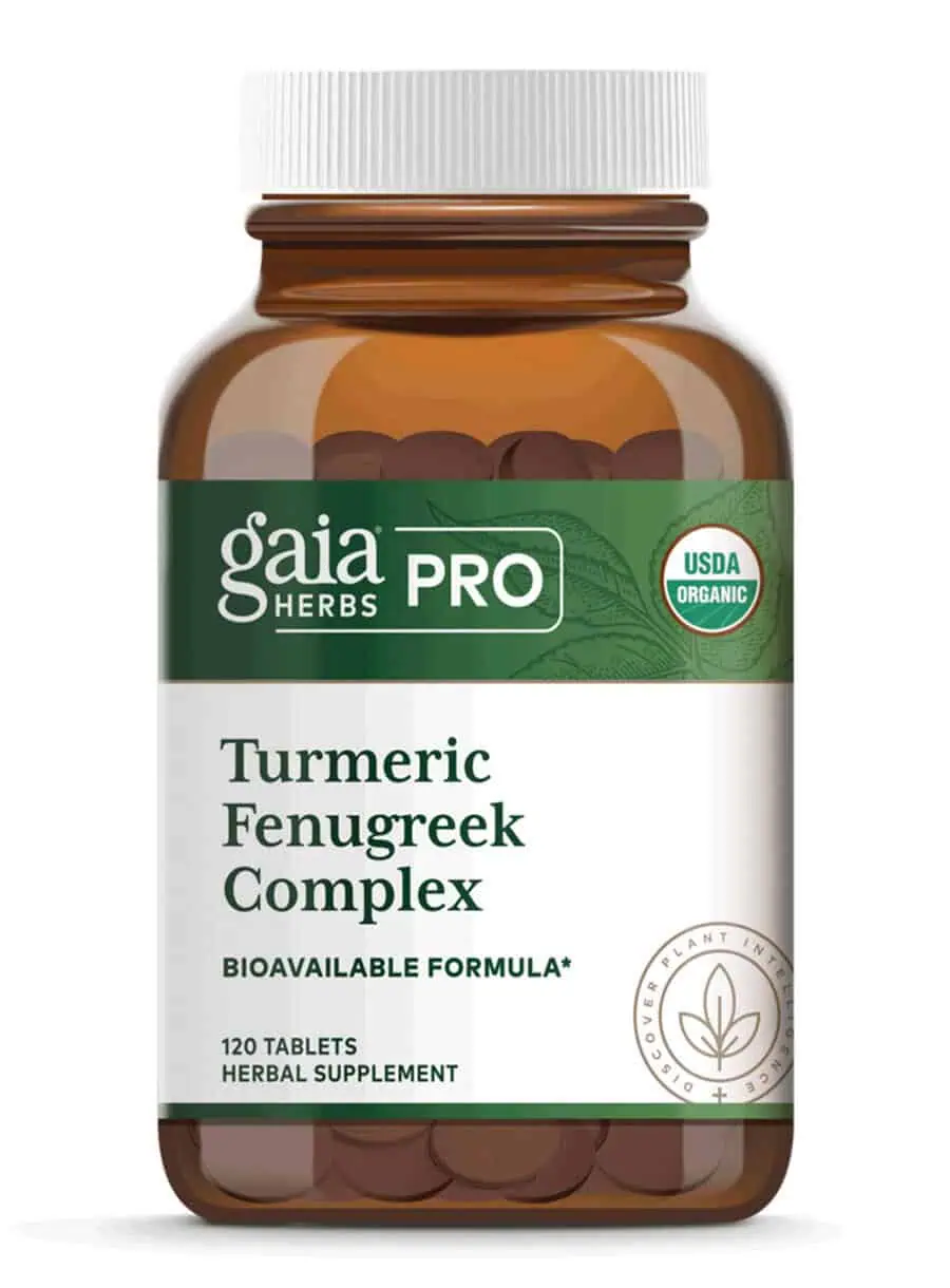 Organic turmeric and fenugreek complex for antioxidant support and healthy lactation