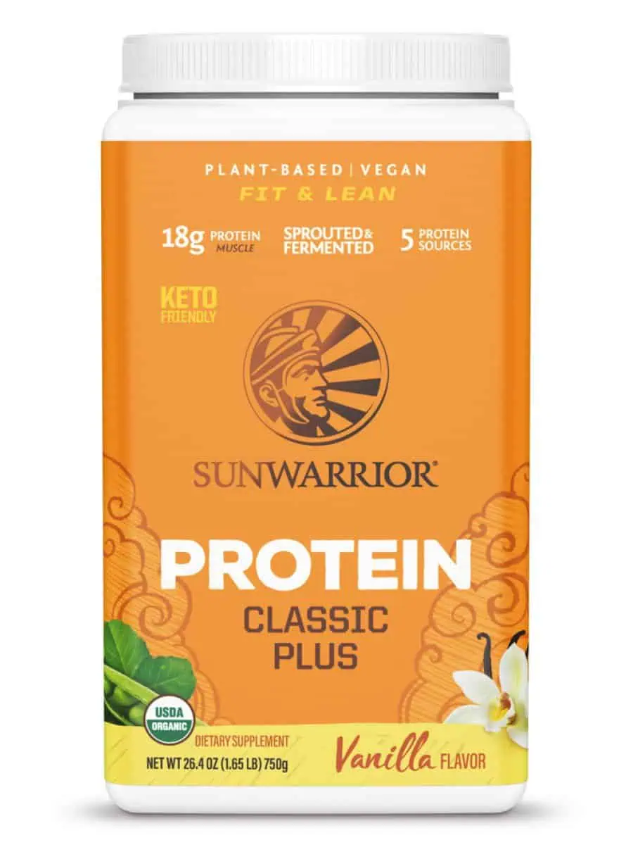 Sunwarrior Classic Plus Vanilla -- plant-based protein, superfood blend