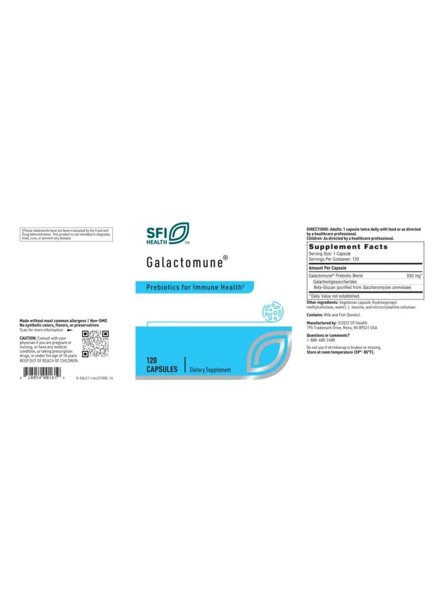 SFI Health Galactomune® — prebiotics, immune health - Back
