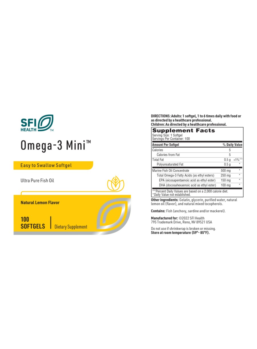 SFI Health Omega-3 Mini™ — Omega-3 Fatty Acids, Fish Oil - Back