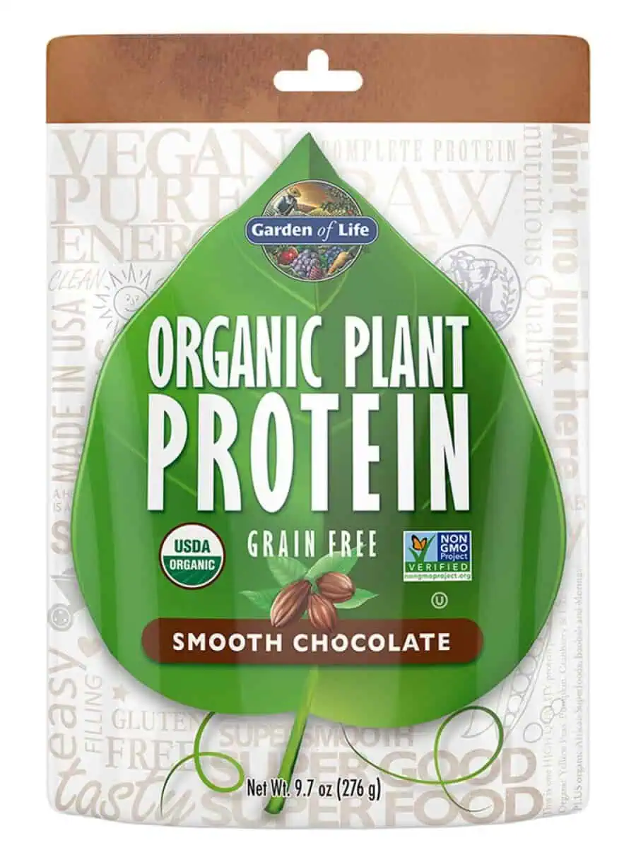 Garden of Life Organic Plant Protein Chocolate Powder -- organic protein, plant-based protein