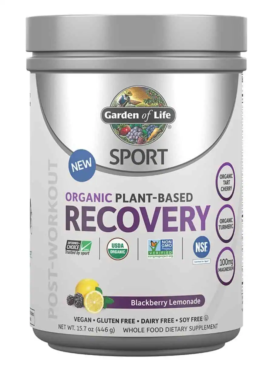 Garden of Life SPORT Organic Plant-Based Recovery Blackberry Lemonade -- post workout recovery, organic