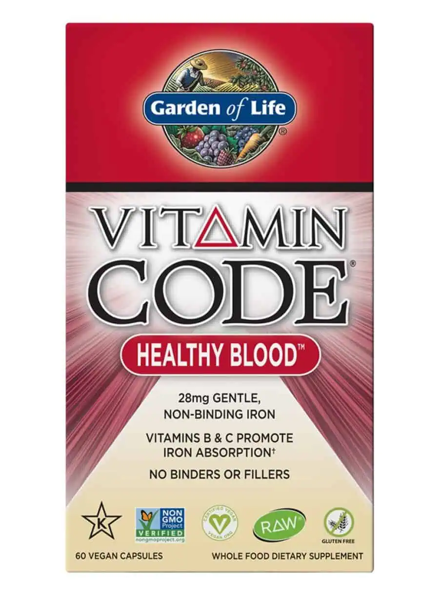 Garden of Life Vitamin Code Healthy Blood — Iron Supplement, Whole Food Nutrients