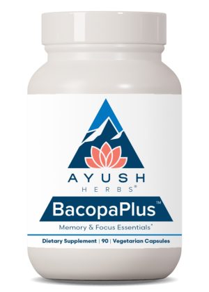 Ayush Herbs Bacopa Plus -- memory support, cognitive enhancement.