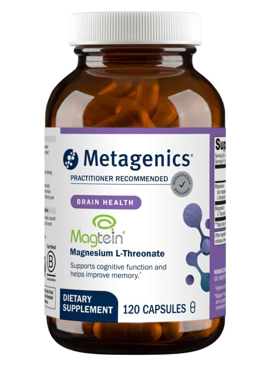 Metagenics Magtein Magnesium L-Threonate -- cognitive support, memory enhancement.