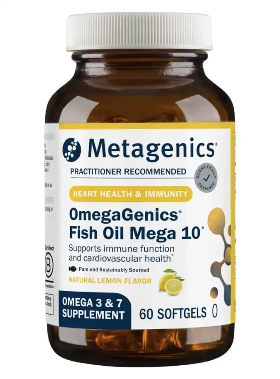 Metagenics OmegaGenics(R) Mega 10(R) Fish Oil -- omega-3 fatty acids, heart health.