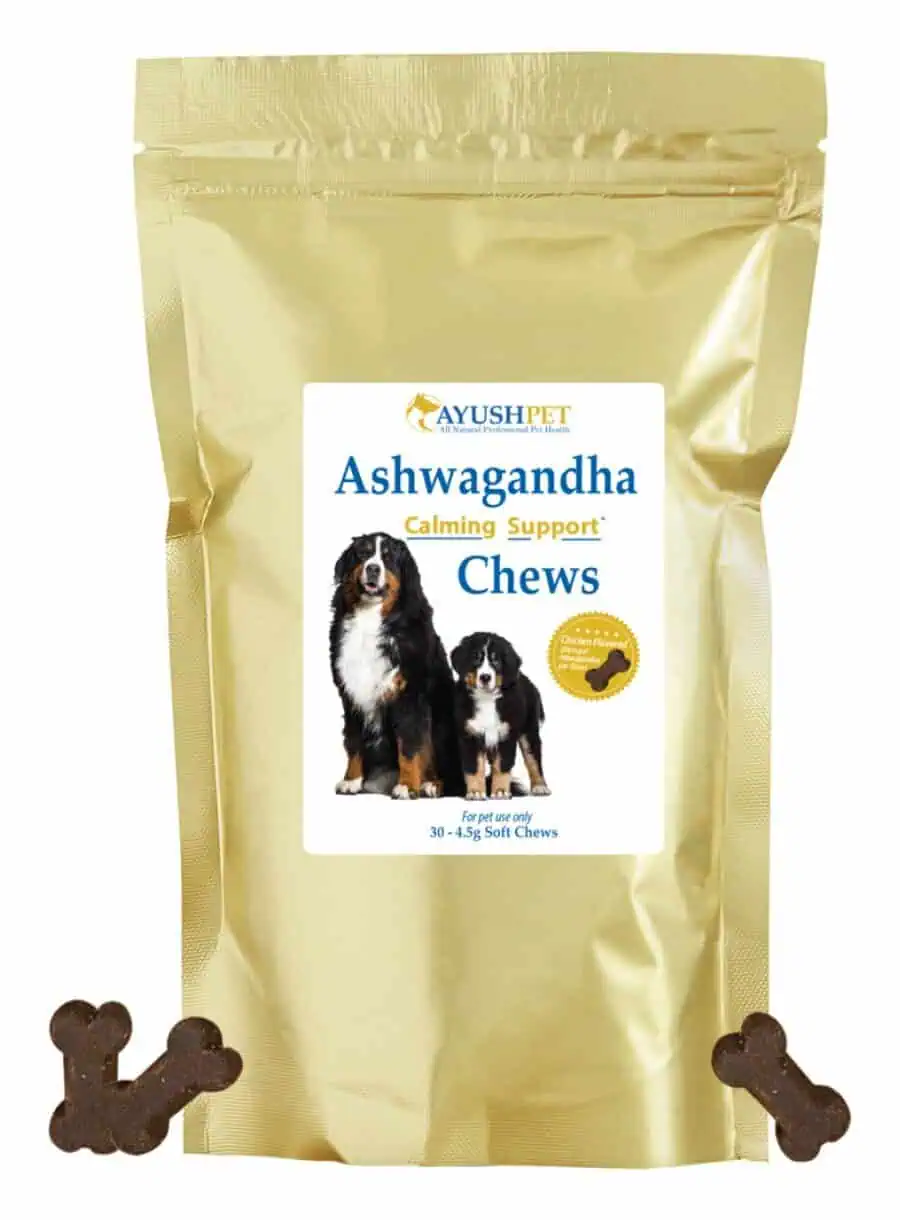 Ayush Herbs Pet Ashwagandha Chews -- pet health, calming support.