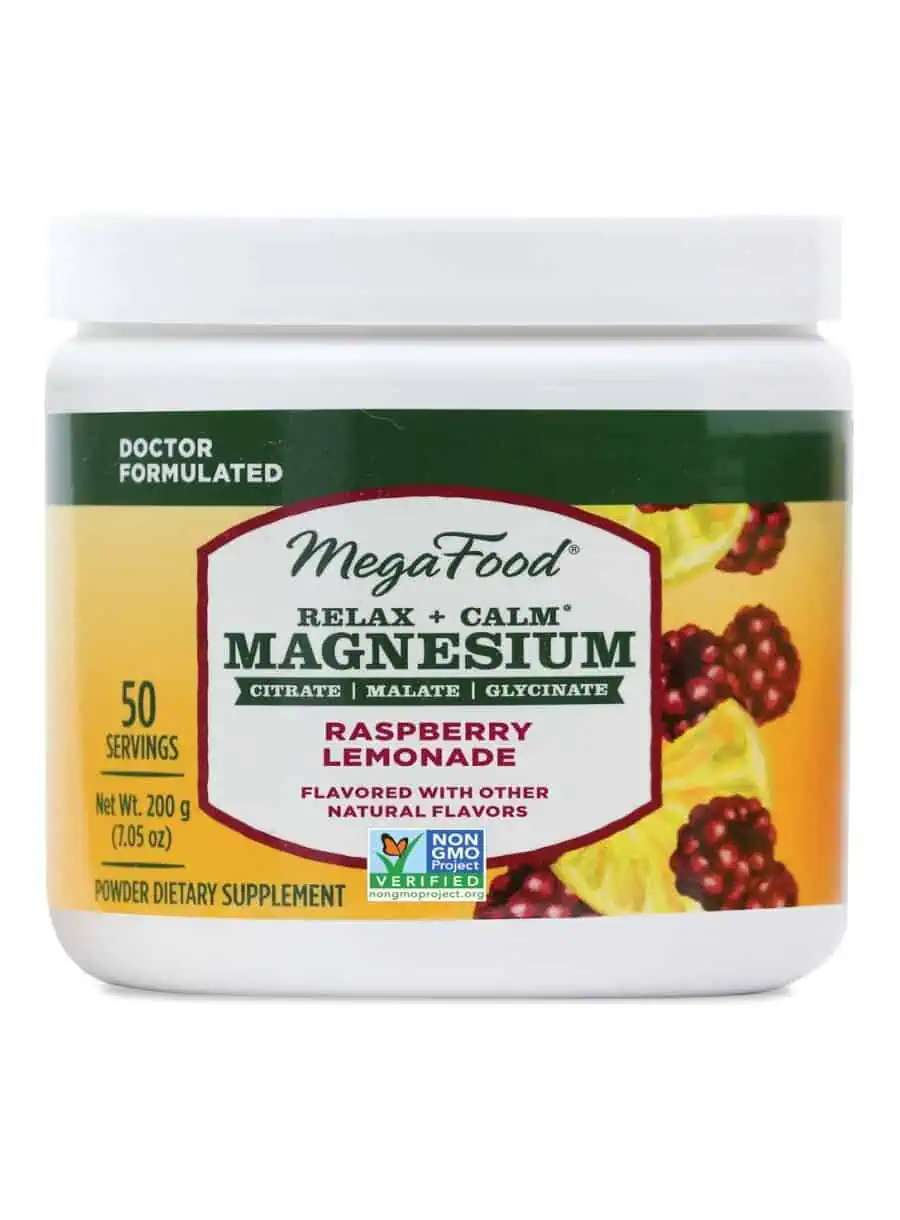 MegaFood Relax + Calm Magnesium Powder-Raspberry Lemonade Flavor -- magnesium powder, relaxation supplement