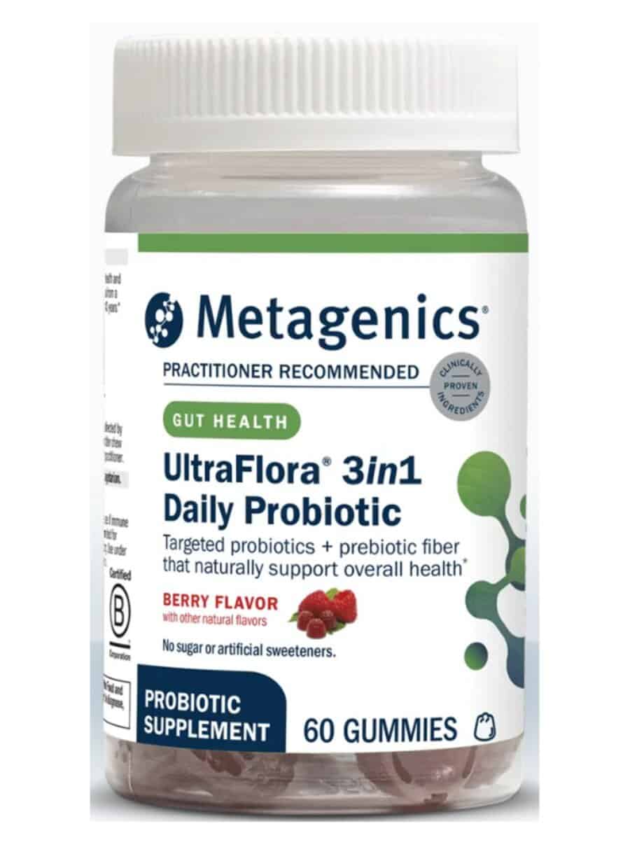 Metagenics UltraFlora 3 in 1 Daily Probiotic, Berry