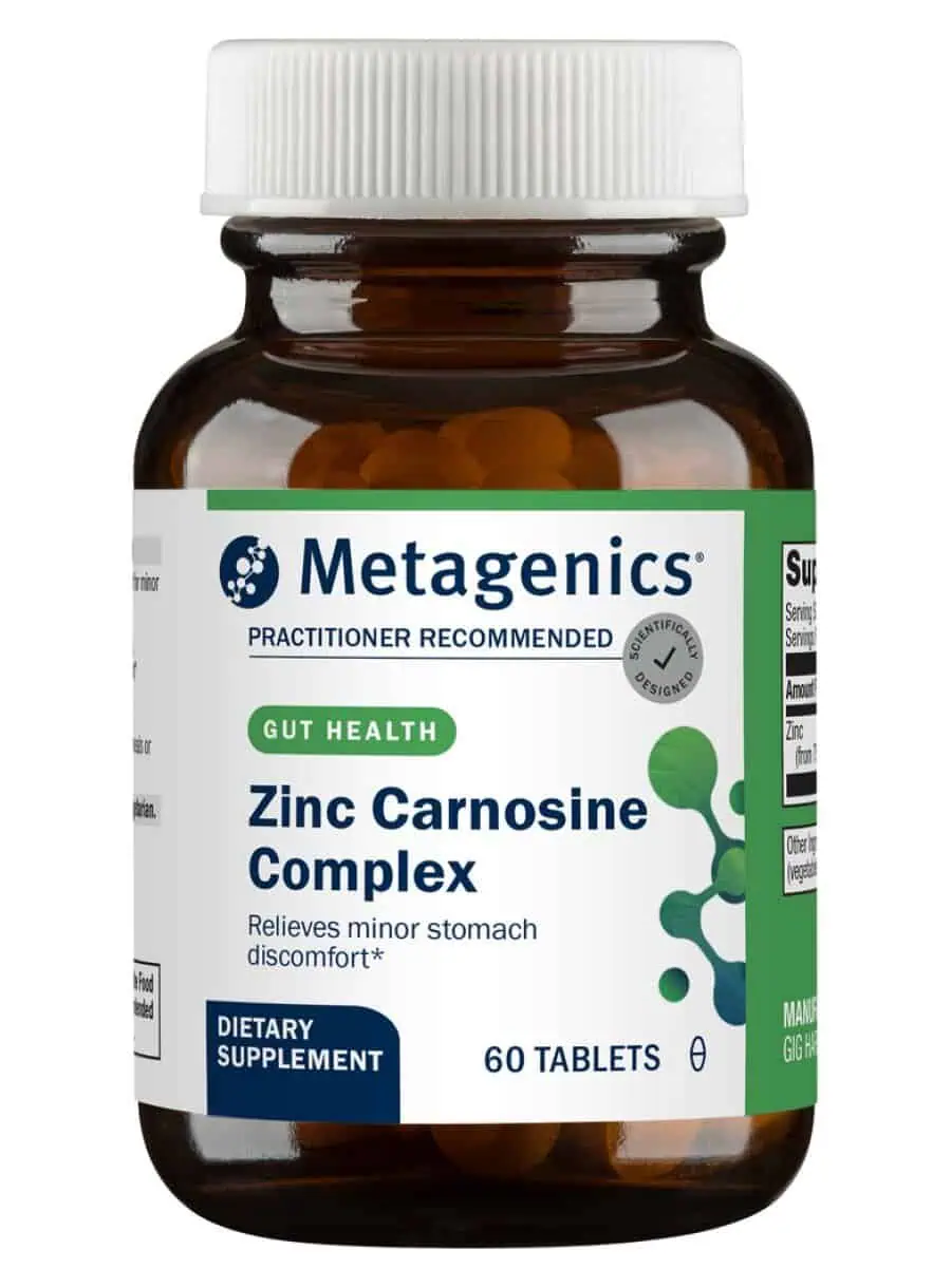 Metagenics Zinc Carnosine Complex -- zinc supplement, gastrointestinal support.
