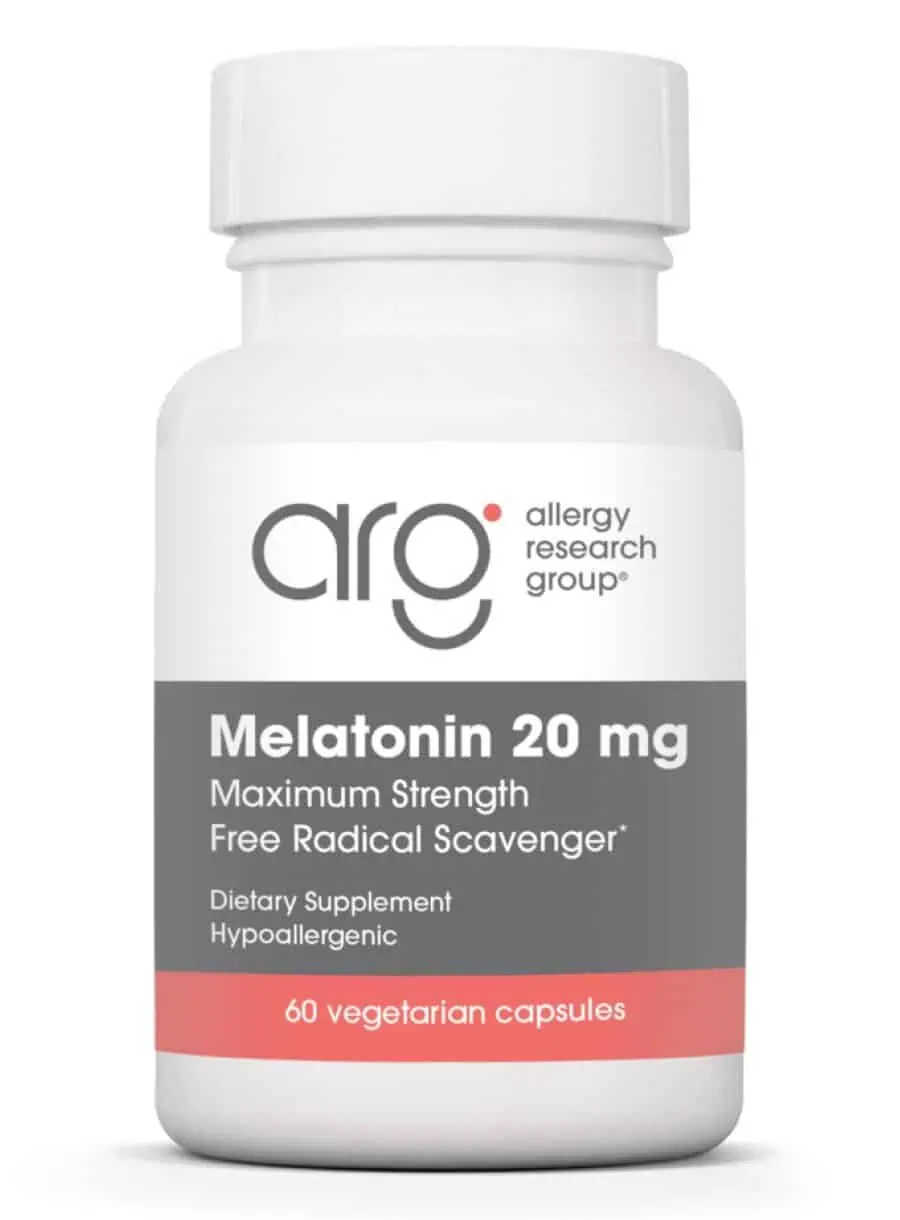 Allergy Research Group Melatonin 20mg -- sleep support, antioxidant properties.