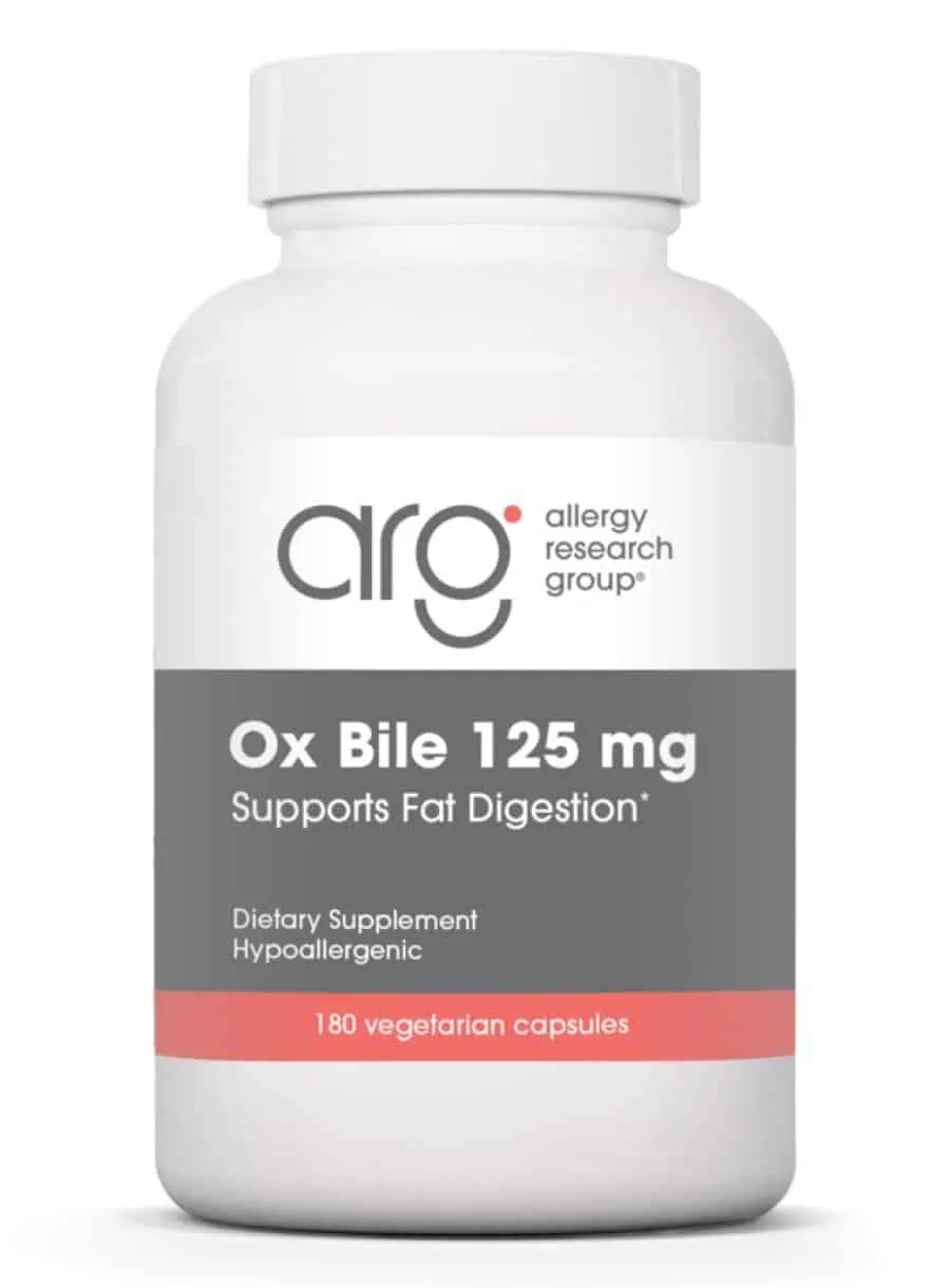 Allergy Research Group Ox Bile 125 mg Digest -- bile salts, fat digestion.
