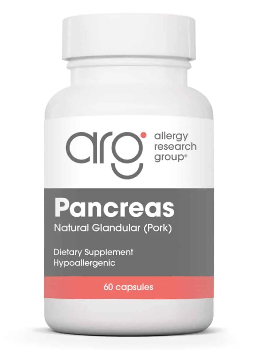 Allergy Research Group Pancreas Natural Glandular Pork -- pancreatic support, digestive health.