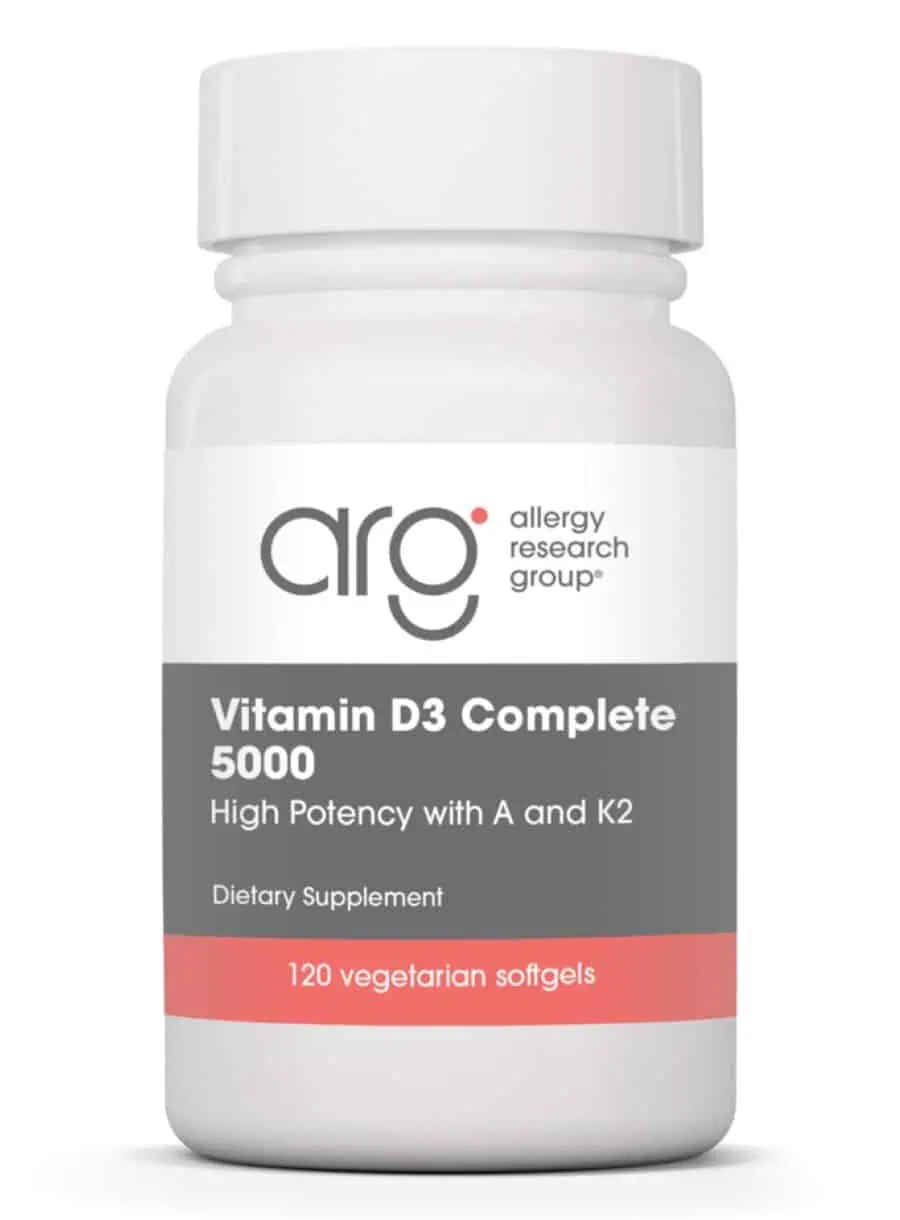 Allergy Research Group Vitamin D3 Complete 5000 High Potency with A and K2 -- vitamin D, vitamin A