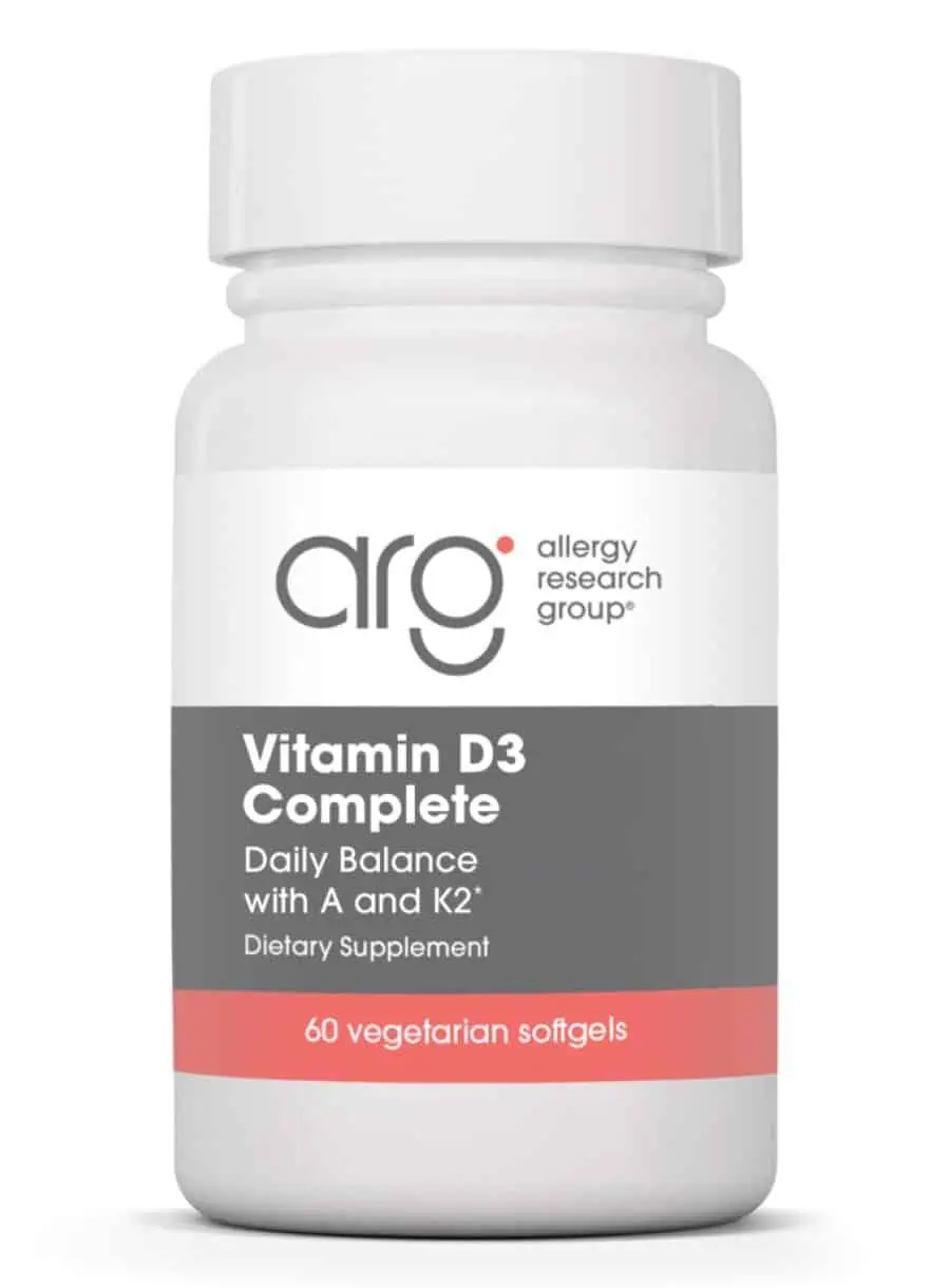 Allergy Research Group Vitamin D3 Complete Daily Balance with A and K2 -- vitamin D, vitamin A