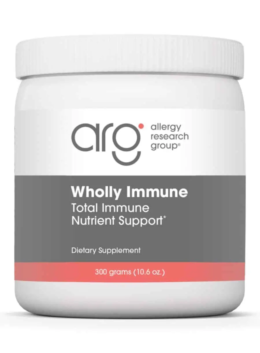 Allergy Research Group Wholly Immune -- immune support, dietary supplement.