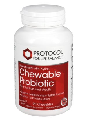 Protocol For Life Chewable Probiotic-4 -- probiotic supplement, immune support.