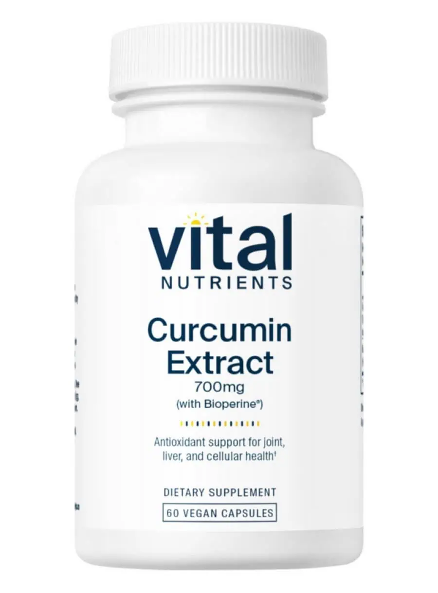 Vital Nutrients Curcumin Extract 700mg (with Bioperine(R)) -- curcumin supplement, antioxidant support.