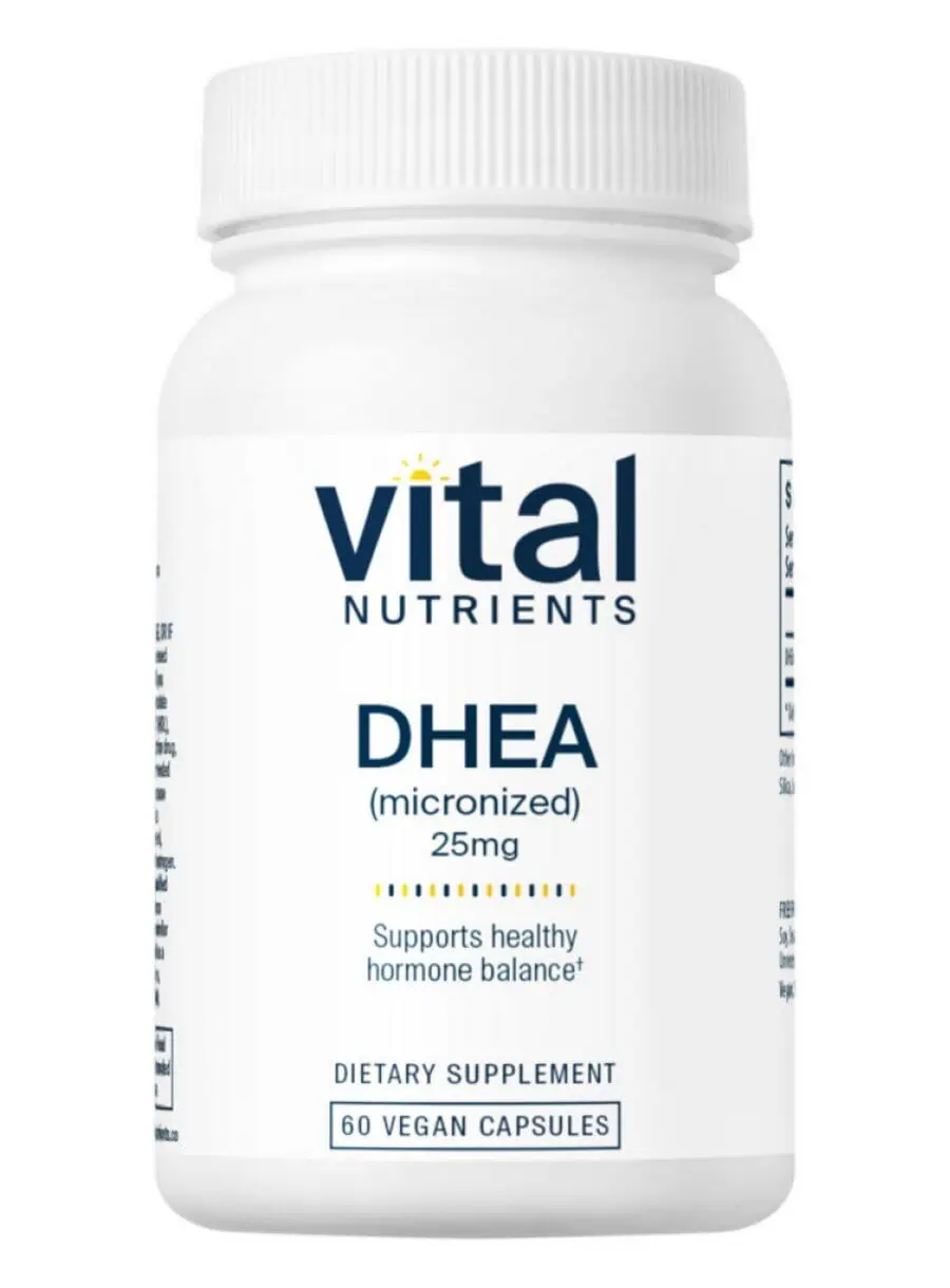 Vital Nutrients DHEA (micronized) 25mg -- hormone support, energy levels.