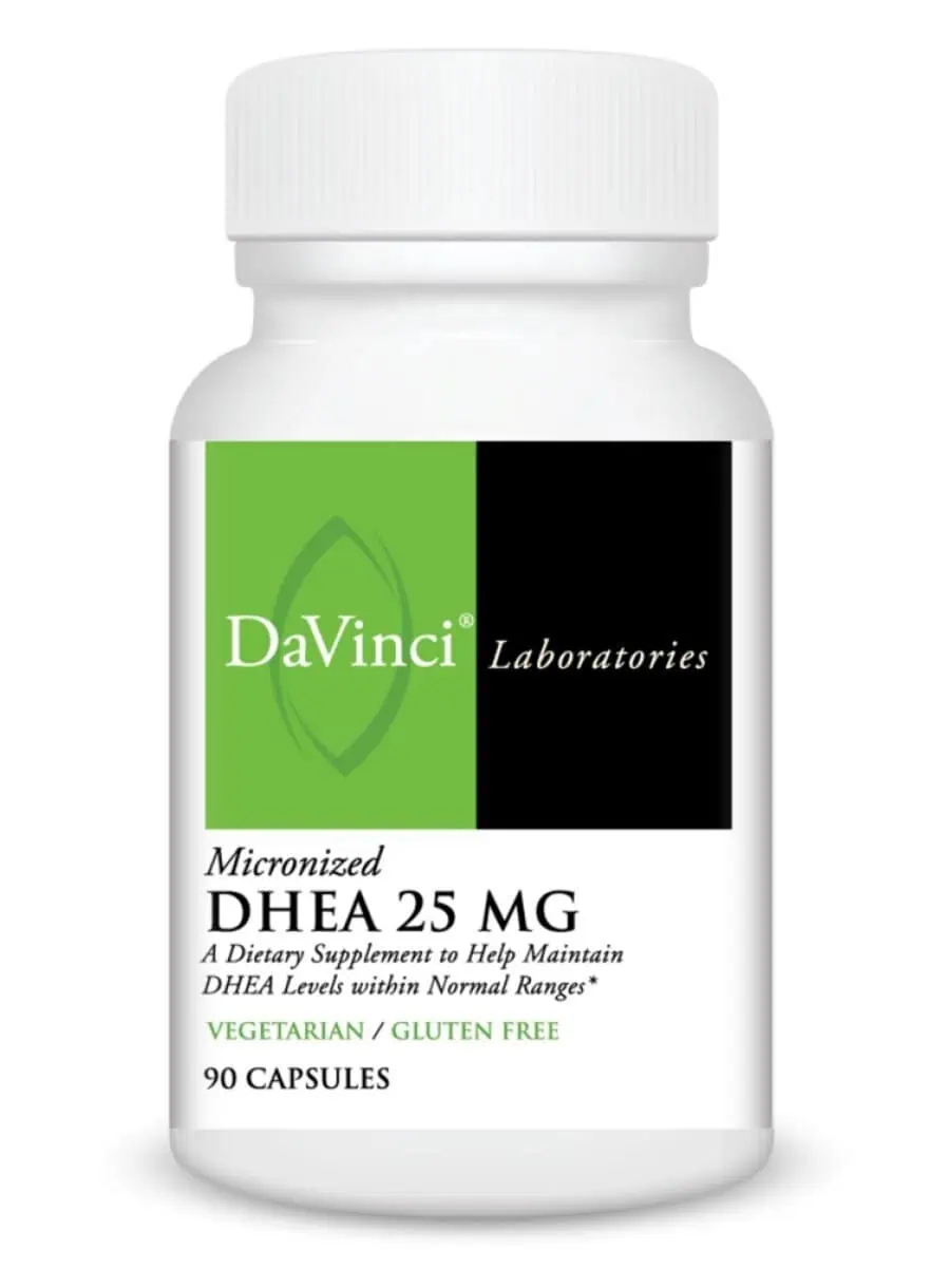 DaVinci Labs DHEA (micronized) 25mg -- DHEA supplement, hormone support.