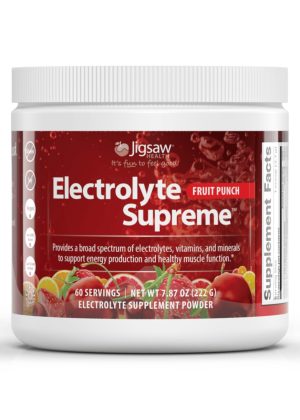 Jigsaw Electrolyte Supreme Fruit Punch Jar -- electrolyte powder, hydration supplement.
