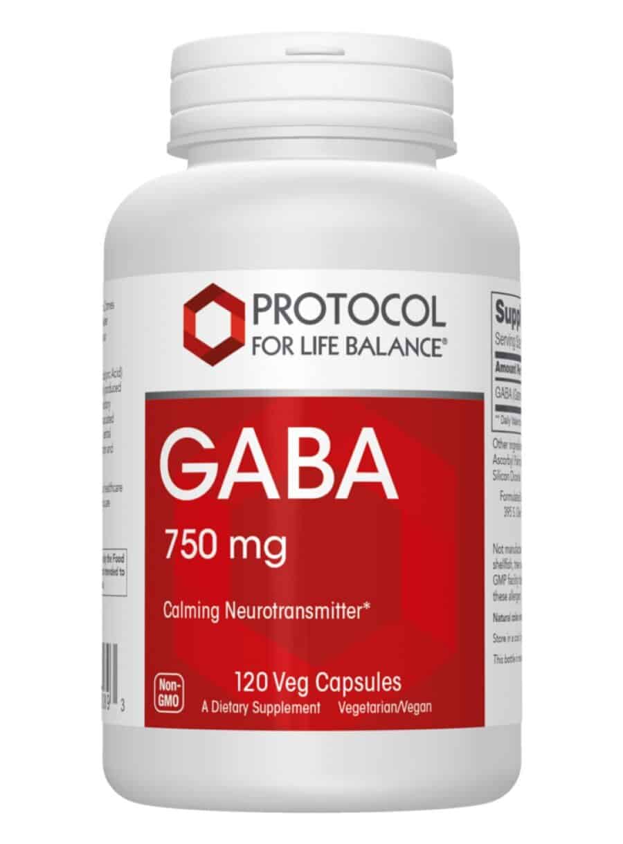 Protocol For Life Gaba 750mg -- GABA supplement, relaxation support.