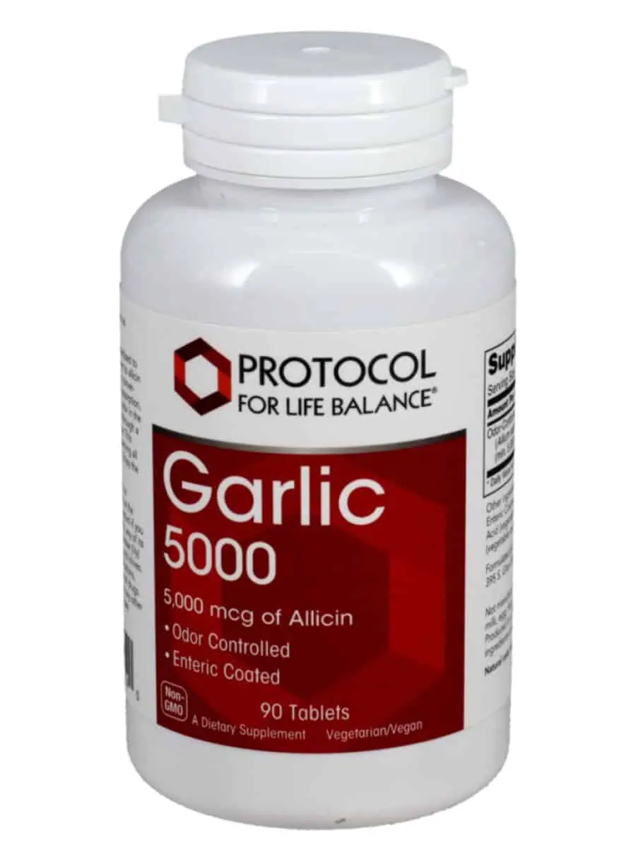 Protocol For Life Garlic 5000 -- garlic supplement, odor controlled garlic.