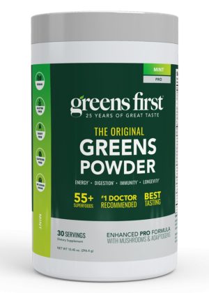 Greens First PRO Mint 30 serv -- antioxidant superfood, pH balance.