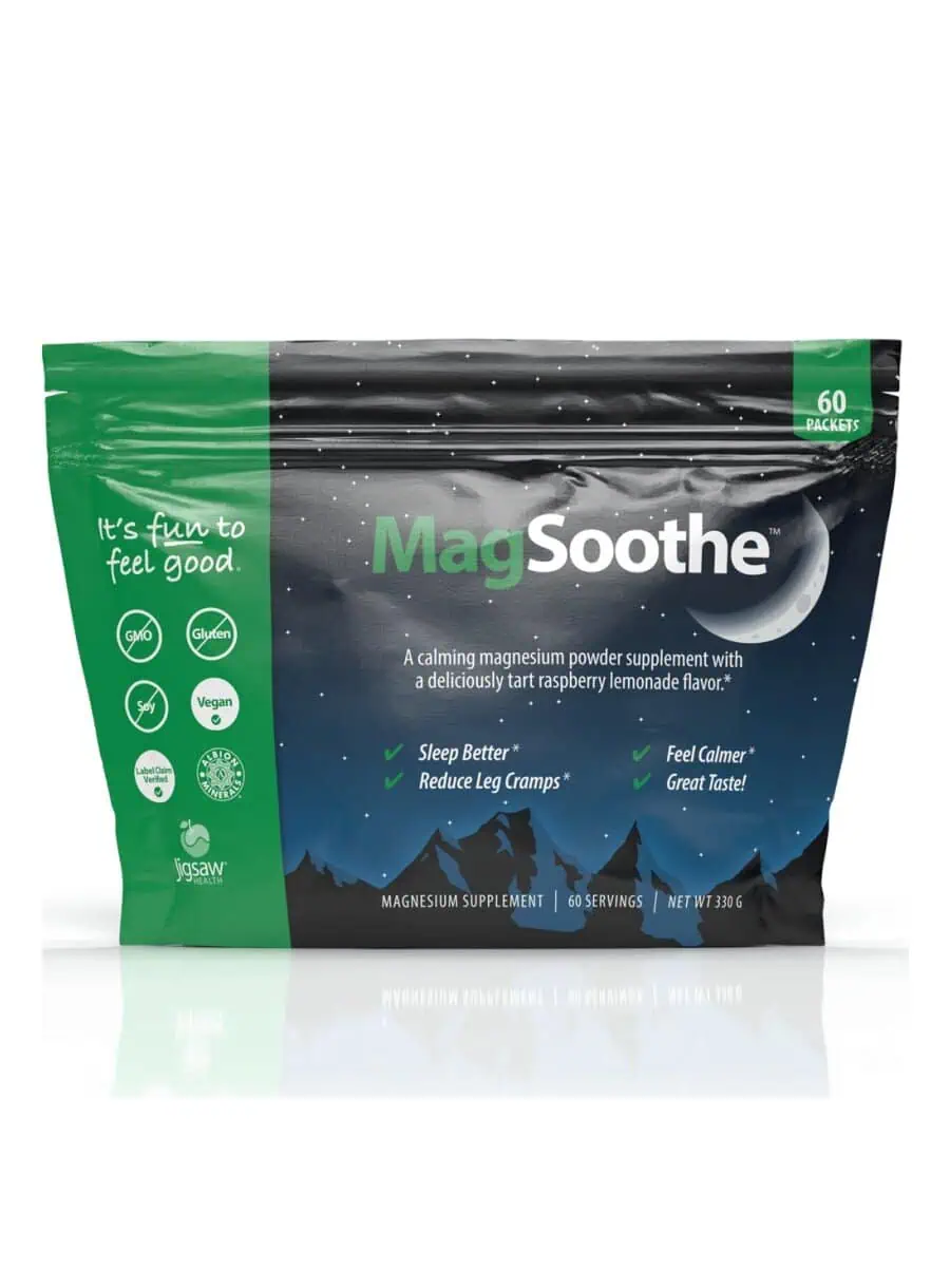 Jigsaw MagSoothe Tart Raspberry Lemonade Packet -- magnesium supplement, calming powder.