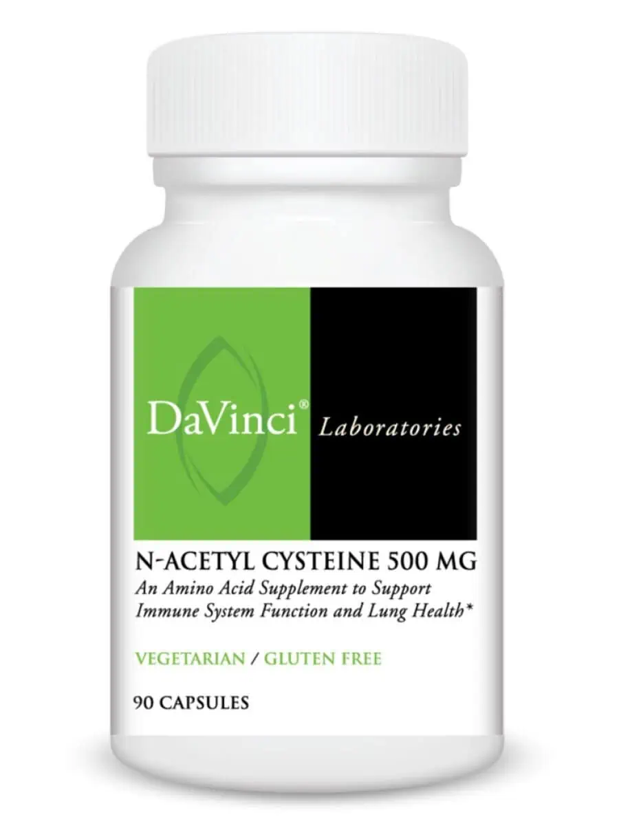 DaVinci Labs N-Acetyl Cysteine 500mg -- amino acid supplement, lung health support.